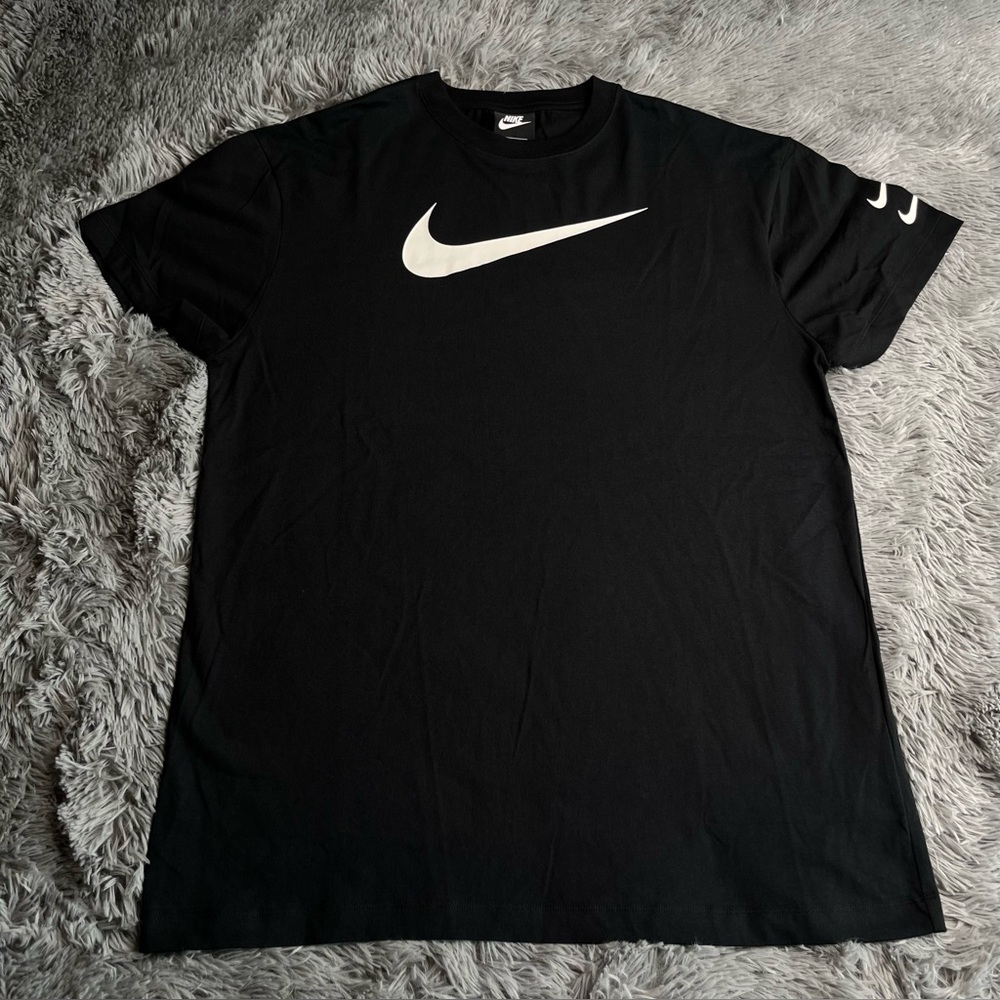 Nike Tshirt Dress Womens Small Sportswear NSW Black Long Tee Black Double Check